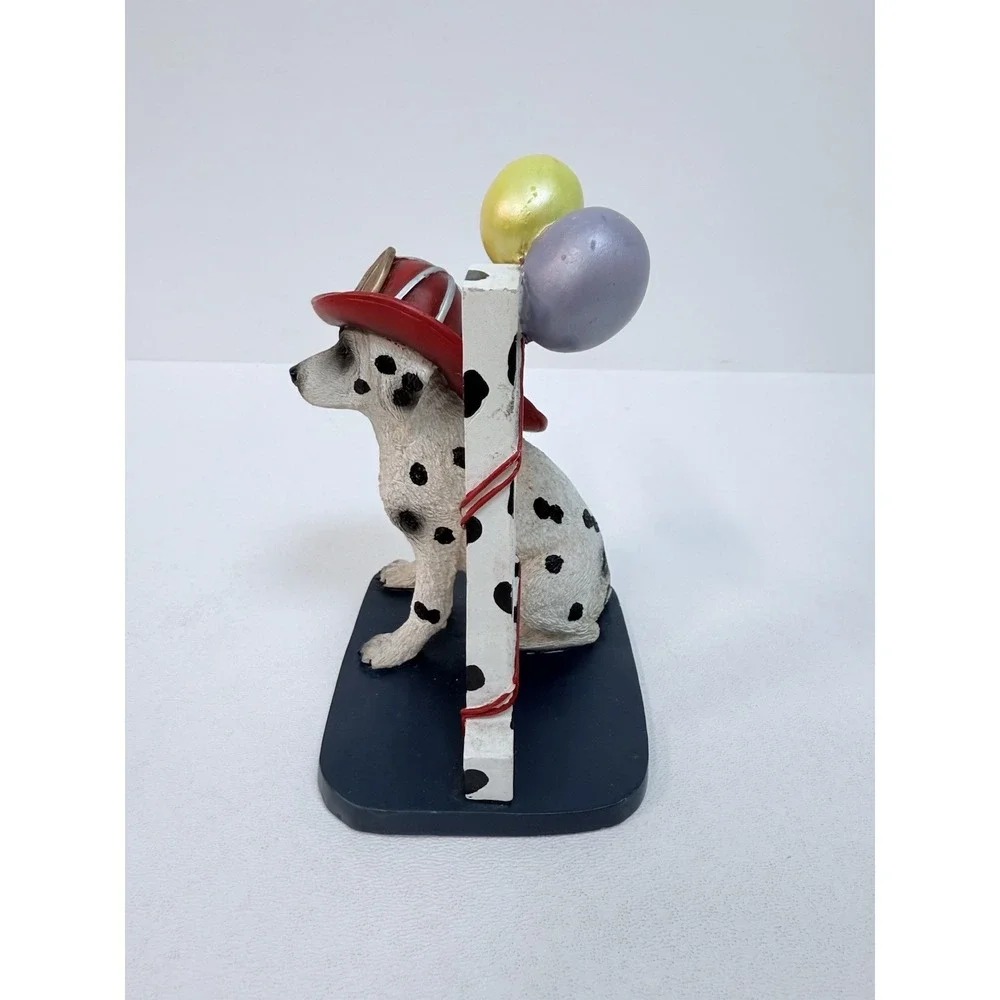 Red Hats of Courage Year 1 Birthday Firefighter Dog Dalmatian Cake Topper